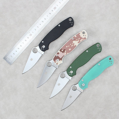Spyderco C81 Folding Knife – Portable Fruit/Utility Knife, Outdoor Camping Tool, G10 Handle, Ball-Bearing Pivot, EDC Tool