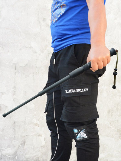 Lightweight expandable baton, self-defense weapon, retractable polyester fiber stick, legal self-defense anti-riot supplies, vehicle-mounted three-section rubber (baton)